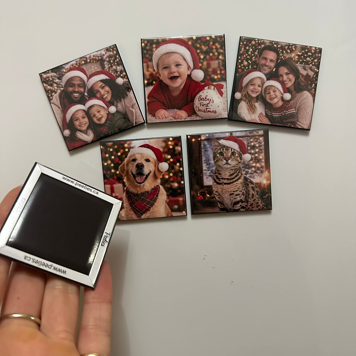 Custom fridge magnet created from customer photos