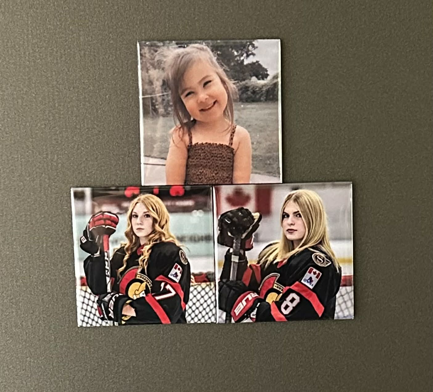 Custom fridge magnet created from customer photos