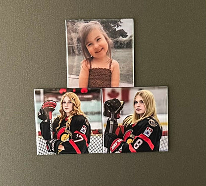 Custom fridge magnet created from customer photos